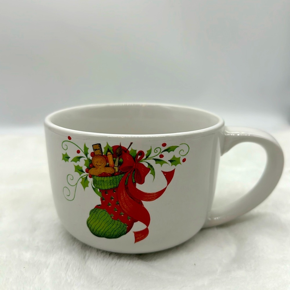 Christmas Mug Ceramic/Stoneware w/Stocking Decal By: Design PAC/12oz. Capacity